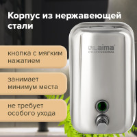 Диспенсер для жидкого мыла ЛАЙМА PROFESSIONAL,1 л, нержавеющая сталь, зеркальный, 605393
