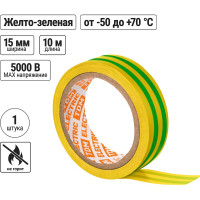 Изолента TDM ELECTRIC ПВХ 0,13x15 мм желто-зеленая 10 м SQ0526-0027