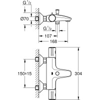 Термостат для ванны GROHE GRT 800 1/2" 34567000