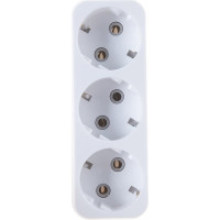 Разветвитель Smartbuy 3 гнезда с заземлением плоский 16А 250B SBE-16-A02-3z