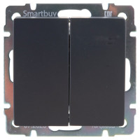 Выключатель Smartbuy 2-клавишный 10А черный Нептун SBE-05b-10-SW2-0