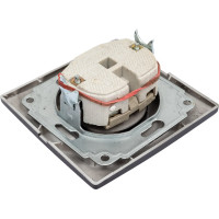 Розетка Smartbuy 1-местная без заземления 10А черная, Венера SBE-01b-10-S1-N-c
