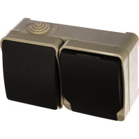 Блок розетка+выключатель Smartbuy IP54 Сатурн SBE-04w-16-SWS