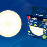 Светодиодная лампа Uniel LED-GX53-6W/NW/GX53/FR PLZ01WH матовая UL-00001669