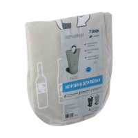 Корзина для белья FIXSEN FX-1012 с алюминиевыми ручками, 63л, бежевая 1012