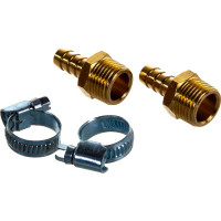 Штуцер пневматический наружная резьба 1/2- елочка 10 мм, 2 шт. + хомуты ROCKFORCE RF-MH08/06(1909)