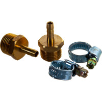 Штуцер пневматический наружная резьба 1/2- елочка 6 мм, 2 шт. + хомуты ROCKFORCE RF-MH08/04(1907)