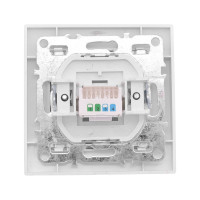 Розетка EKF Минск RJ-45 1-местная СП белая Basic ERK01-035-10