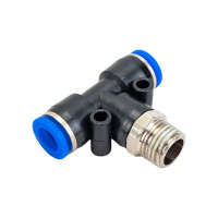 Фитинг Т-образный с наружной резьбой (8 мм; 1/4") для пластиковых трубок ROCKFORCE RF-SPB08-02(2071)