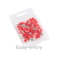 Штыревой втулочный изолированный наконечник EKF НШвИ(2) 1.0-8 50 шт PROxima nhvi2-1.0-8