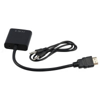 Переходник Cablexpert 19M/15F, длина 15см, аудиовыход Jack3.5 A-HDMI-VGA-03