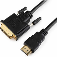 Кабель Cablexpert HDMI-DVI 19M/19M, 1.8м, single link, медь, позол.разъемы, экран, черный CC-HDMI-DVI-6