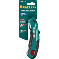 Универсальный нож с автостопом KRAFTOOL Grand-24 2 трап. лезвия А24 09241_z02