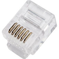 Телефонная вилка Cablexpert контакты 3m, 100 шт., RJ-12 MP-6p6c