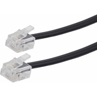 Кабель Cablexpert телефонный аппарат-розетка, 3 м, чёрный TC6P4C-3M-BK