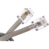 Кабель Cablexpert телефонный аппарат-розетка, 2 м, белый TC6P4C-2M