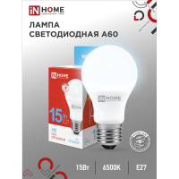 Светодиодная лампа IN HOME LED-A60-VC 15Вт 230В Е27 6500К 1430Лм 4690612020280