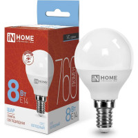 Светодиодная лампа IN HOME LED-ШАР-VC 8Вт 230В Е14 6500К 760Лм 4690612024882
