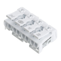 Монтажная клемма STEKKER LD294-4004 для подключения фазных проводников, 4 контактные группы (3 ввода, 3 вывода на полюс) 32735