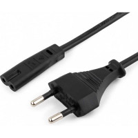 Кабель питания техники Cablexpert CEE 7/16 - C7, 0,5м, VDE, 2-pin, 2х0,75, черный PC-184-VDE-0.5M