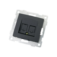 Механизм телефонной розетки GUSI ELECTRIC Bravo RJ12, одинарной, СУ, графит С10Т1-010
