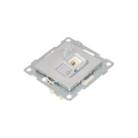 Механизм компьютерной и телефонной розетки GUSI ELECTRIC Ugra RJ45, RJ12, СУ, серебро С11КТ-004