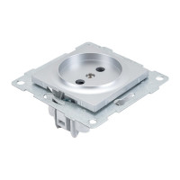 Механизм розетки GUSI ELECTRIC Ugra 1-ой б/з с з/ш, СУ, 16А, 250В, серебро С11Р2-004