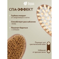 Деревянная двусторонняя щетка с импульсным массажером Банные штучки Антицеллюлит банная 41333