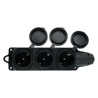 Переносная штепсельная розетка STEKKER трёхместная, 230В 16А IP44 RST16-23-44 РП 16-334 32739
