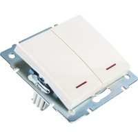 Двойной выключатель LEZARD RAIN с подсветкой крем 703-0388-112
