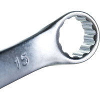 Ключ комбинированный Эврика 15мм Chrome vanadium на держателе сатинированный ER-31015 777173
