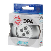 Фонарь-пушлайт ЭРА SB-503 Аврора 4xLED, 3xAAA, серебристый, 1шт в коробке Б0029183