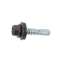Кровельный саморез Daxmer 5,5х25 RAL 8019 сверло №3, 250 шт 00000304312