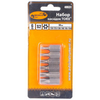 Набор бит TORX с отверстием 6 шт., 30 мм АвтоDело 40631 11989