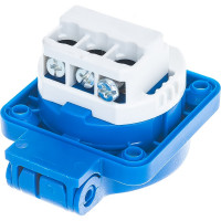 Встраиваемая розетка PCE 16А 220V 2P+E IP54 50x50 подключение сзади, синяя 105-0b