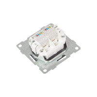 Телефонная розетка GUSI ELECTRIC Bravo RJ12, двойная, СУ, графит С10Т2-010