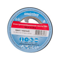 Изолента Smartbuy 0.13х15 мм, 20 метров, черная SBE-IT-15-20-b