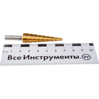 Сверло ступенчатое по металлу HSS TIN 4-12 мм REDVERG 501121 6627084
