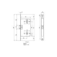 Корпус замка под фиксатор НОРА-М М13-90 мм зол. 9620