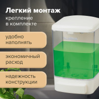 Диспенсер для жидкого мыла ЛАЙМА наливной, 1 л, ABS-пластик, белый, 601794