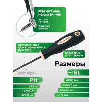 Набор магнитных отверток Rockforce Profi S2, 7 предметов RF-20713(28245)