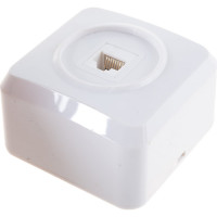 Компьютерная розетка Smartbuy RJ45 1-местная белая Юпитер SBE-03w-S1-RJ