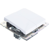 Проходной выключатель Smartbuy 2-клавишный 10А белый Нептун SBE-05w-10-SW22-0