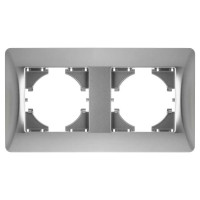 Рамка GUSI ELECTRIC Ugra 2-местная, цвет серебро С1120-004