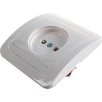 Розетка Smartbuy 1-местная без заземления 10А белая, керамика Марс SBE-02w-10-S1-N-c