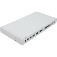 Оптический кросс NIKOMAX 19", 1U, укомплектованный на 16 портов LC/UPC, SM 9/125 OS2, серый, полный NMF-RP16LCUS2-WS-ES-1U-GY
