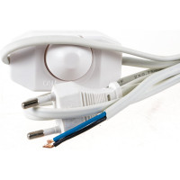 Шнур с плоской вилкой и диммером Smartbuy 1,7 метра белый ШВВП 2х0,75мм2 SBE-06-P07-w