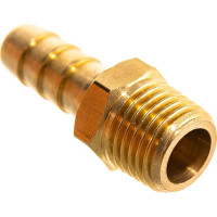 Штуцер пневматический наружная резьба 1/4- елочка 8 мм, 2 шт. + хомуты ROCKFORCE RF-MH04/05 RF-MH04/05(1880)