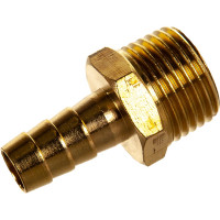 Штуцер пневматический наружная резьба 1/2- елочка 10 мм, 2 шт. + хомуты ROCKFORCE RF-MH08/06(1909)