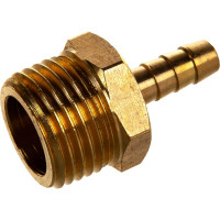 Штуцер пневматический наружная резьба 1/2- елочка 6 мм, 2 шт. + хомуты ROCKFORCE RF-MH08/04(1907)